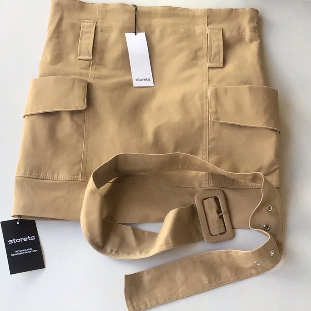 Storets Cora cargo mini skirt Beige Belted Skirt